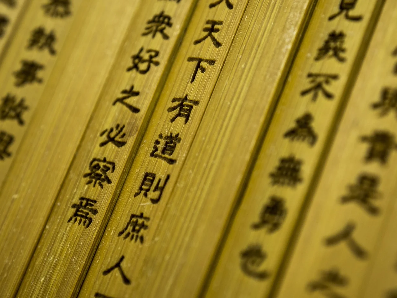 Ancient scroll and manuscripts representing the textual history of the Bible
